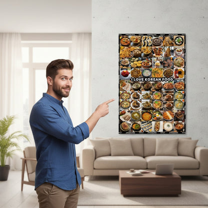40 Korean Foods Poster Wall Art – K-Food Foodie Gift