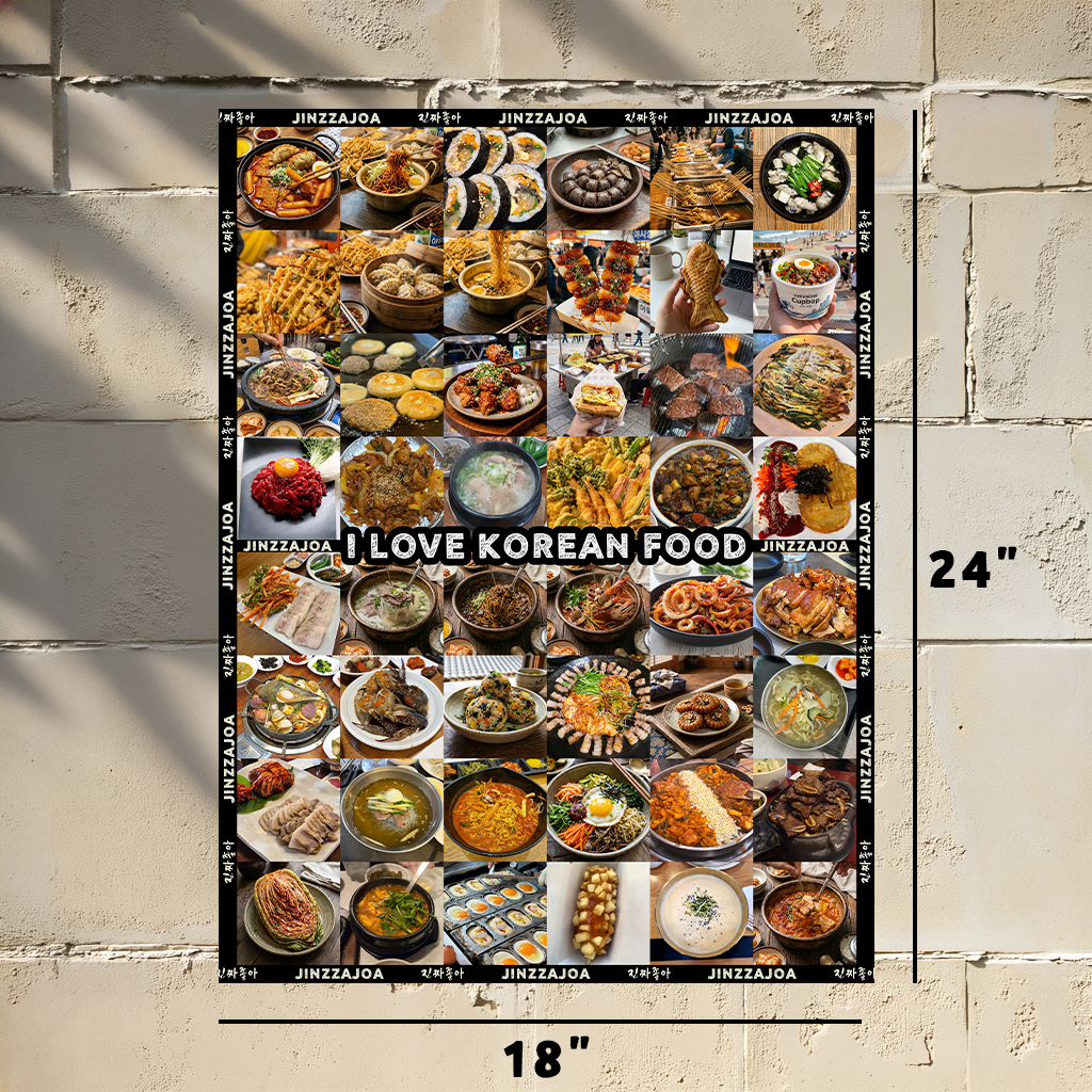 40 Korean Foods Poster Wall Art – K-Food Foodie Gift