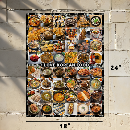 40 Korean Foods Poster Wall Art – K-Food Foodie Gift