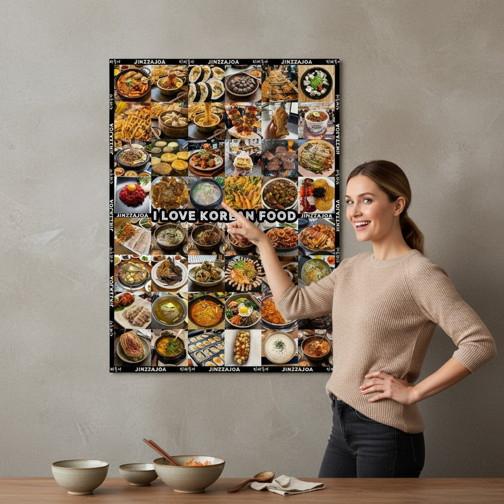 40 Korean Foods Poster Wall Art – K-Food Foodie Gift