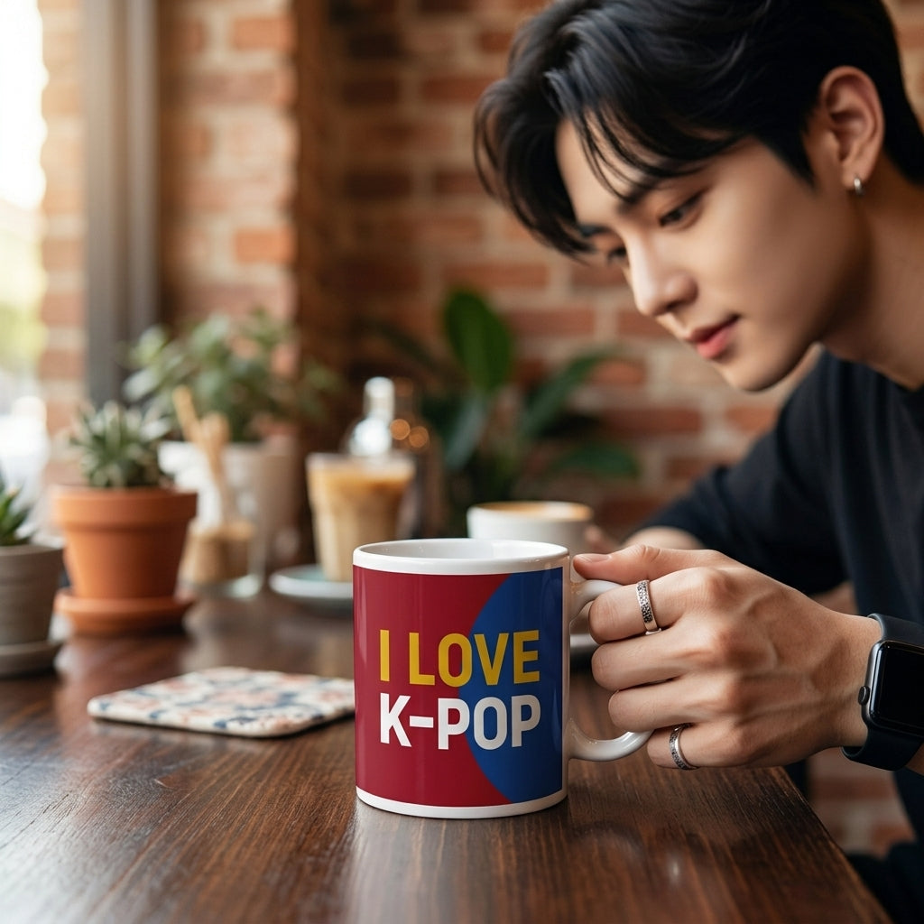 I LOVE K-POP mug cup