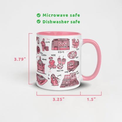 Korean Coffee Mug & Ice Cream Cup – Seoul Line Art 11oz Ceramic Cup for K-Culture Lovers