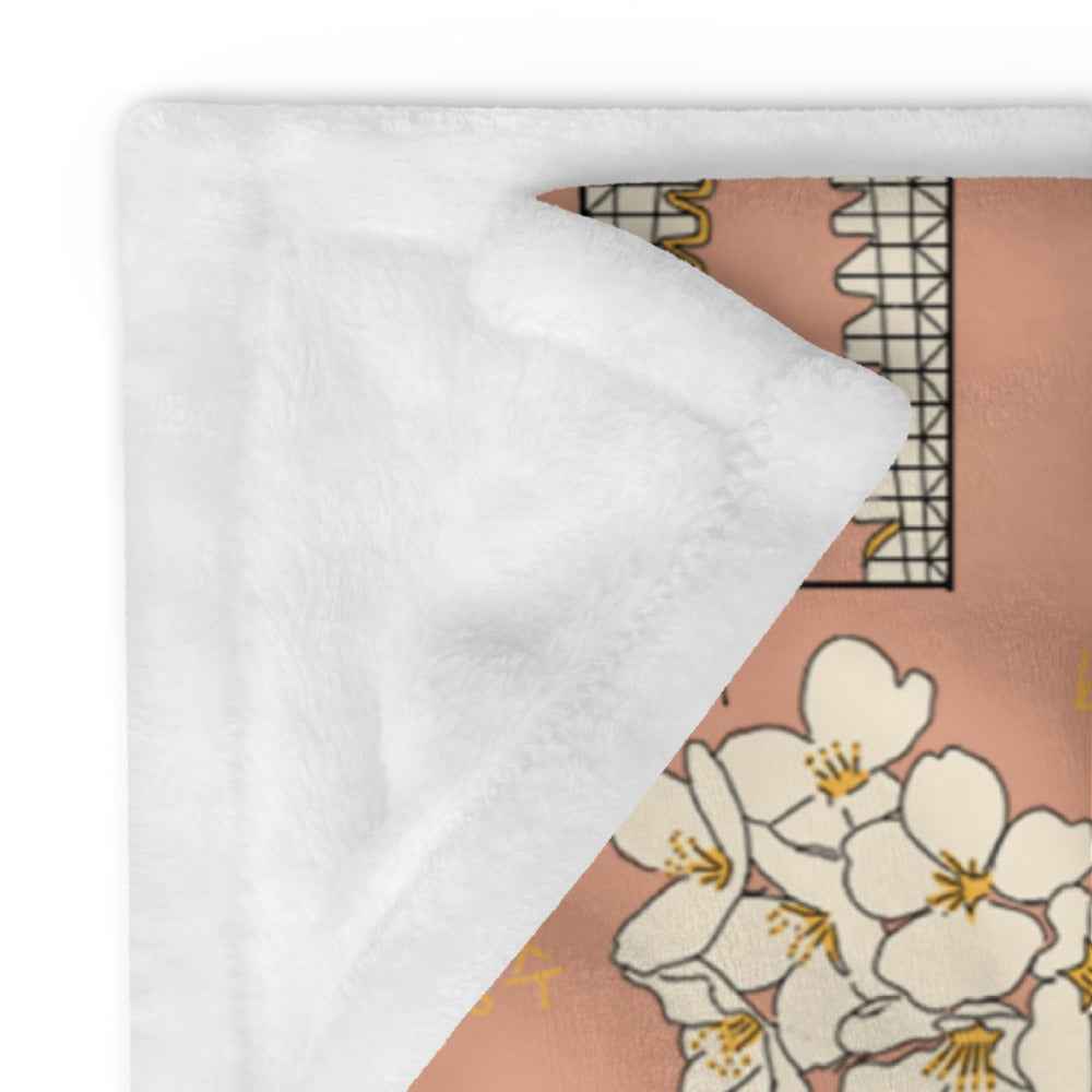 Gyeongju Korea Throw Blanket - Line Art of Gyeongju Attractions, K-Drama & K-Pop Fan Gift