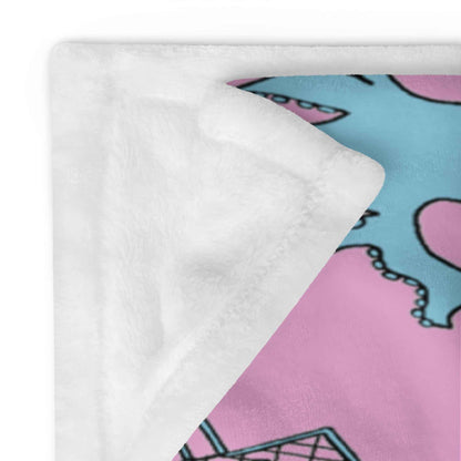 Busan Korea Throw Blanket - Line Art of Busan Attractions, K-Drama & K-Pop Fan Gift