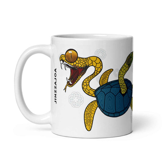 Four Guardians of Korea Mug – Korean Mythology Animal Deities : Black Tortoise(North), Blue Dragon, White Tiger, Vermilion Bird